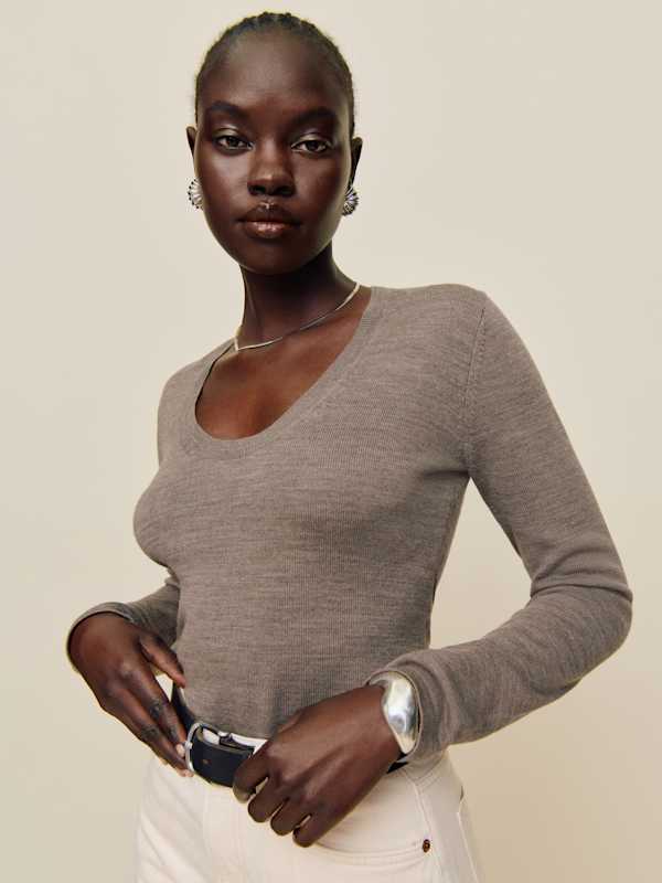 Benji Regenerative Merino Scoop Neck - Cocoa