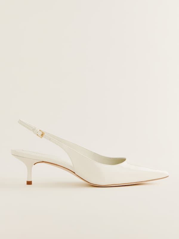 Wrenley Heeled Slingback - White Patent