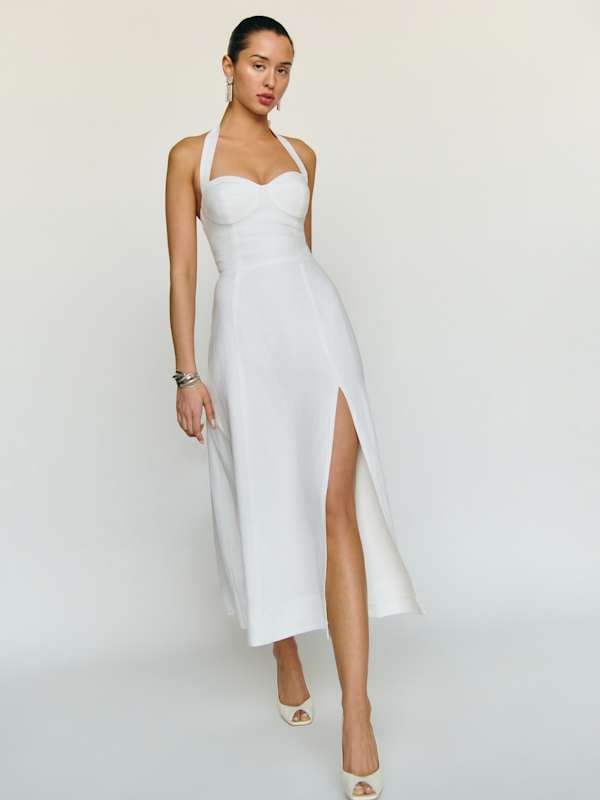 Tala Linen Dress - White